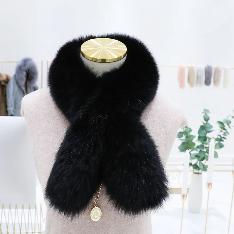 

Real Fox-Fur Scarf 100%Natural Women Winter Warm Muffler Good-Quality Fur Neckerchief