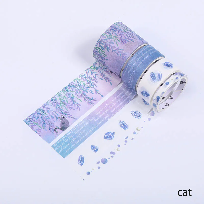 cat 4 рулона японские канцелярские товары Живопись Стиль Васи клейкие ленты маскировки декоративные ленты стикеры s многофункциональный DIY Скрапбукинг стикер - Цвет: cat