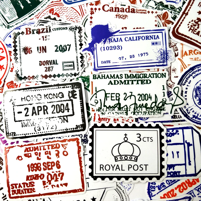 50 шт./лот почтовые марки граффити наклейки штамп для ноутбука чемоданов