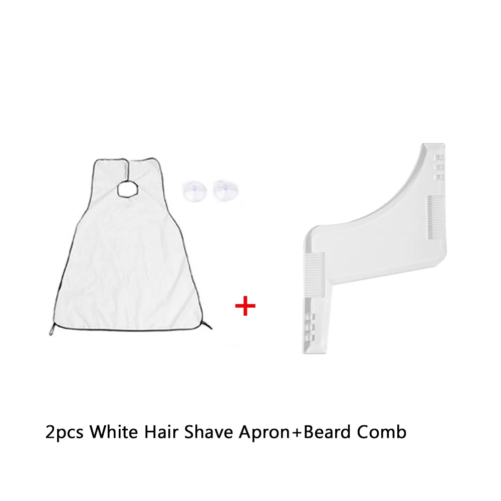 White Apron and comb 120x78 см Мужской фартук для ванной комнаты передник для бороды для бритья волос водонепроницаемый фартук для мужчин мужской лицевой медведь Барбе полиэстер Бытовая Чистка - Цвет: White Apron and comb