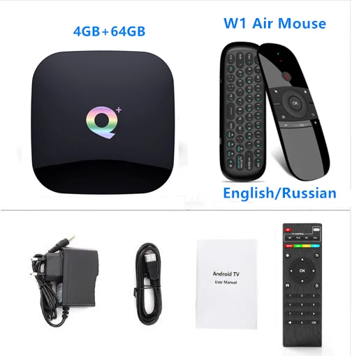 4GB64GB Add W1 Android 9.0 Smart TV Box Q Plus Box 64GB 4GB 32GB TV Box Allwinner H6 Quad Core 6K H.265 2.4GHz Wifi Youtube Set Top box PK X96 - Цвет: 4GB64GB Add W1