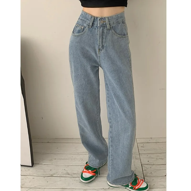 

Jeans Women's Korean-Style High Waist Slimming Loose All-Match Draping Internet Celebrity Daddy Pants Retro Hong Kong Style