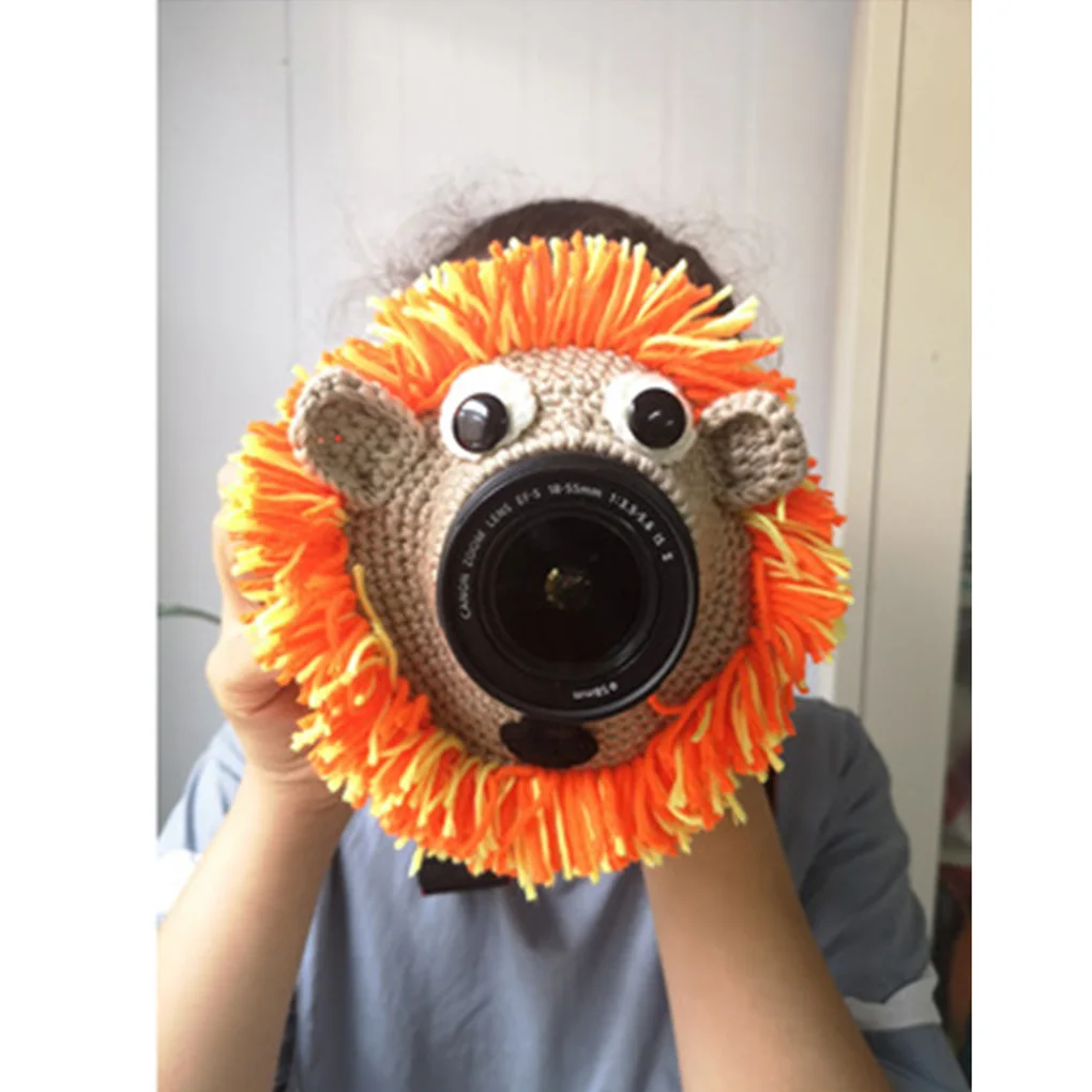 Ручной работы вязаные объектив камеры декоративное кольцо картонная