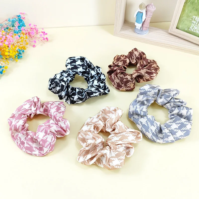 

Women's Printed Hair Band Color Elastic Rubber Band Ponytail Hair Accessories Girls Hair Band Hair Accessories Jewelry