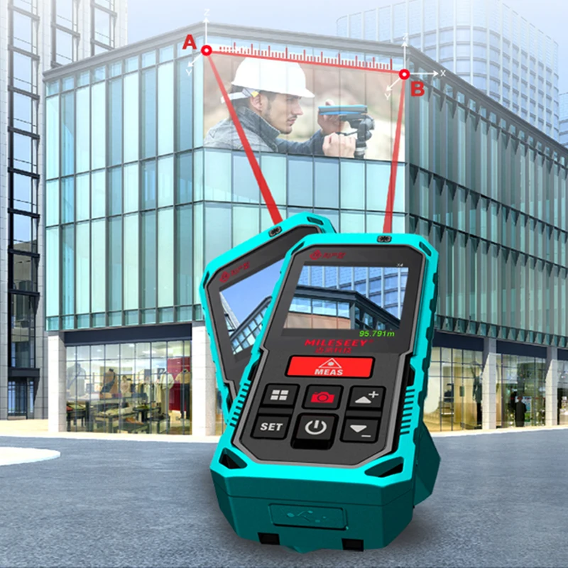 Лазерный дальномер Mileseey P7 с Bluetooth и поворотным сенсорным экраном перезаряжаемый