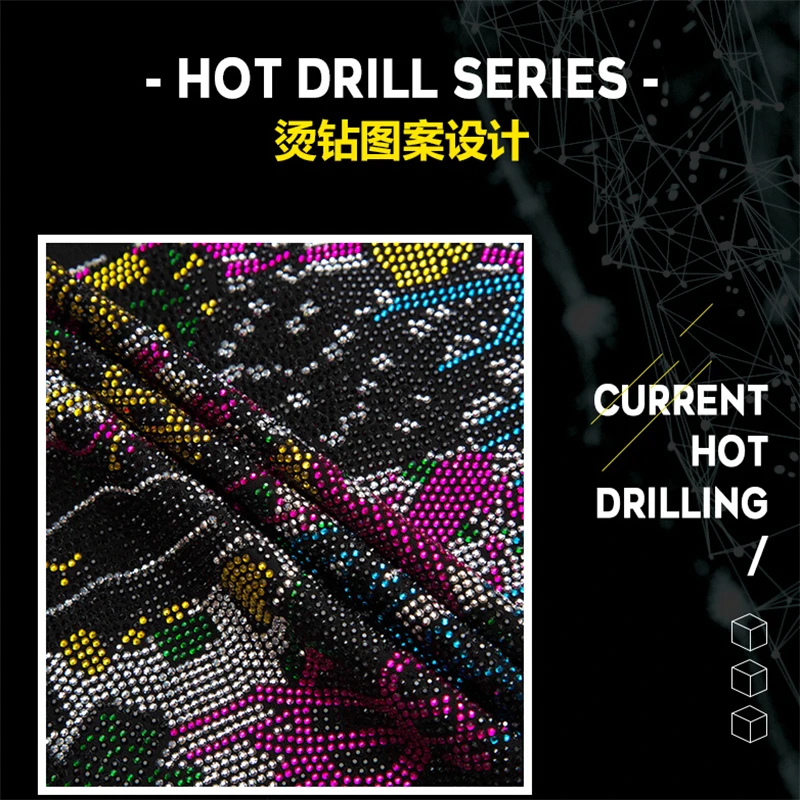 

Rhinestones Sweatshirt 2021 Hoodies Men Long Sleeve Casual Loose Black Color Round Neck Sports Pullover