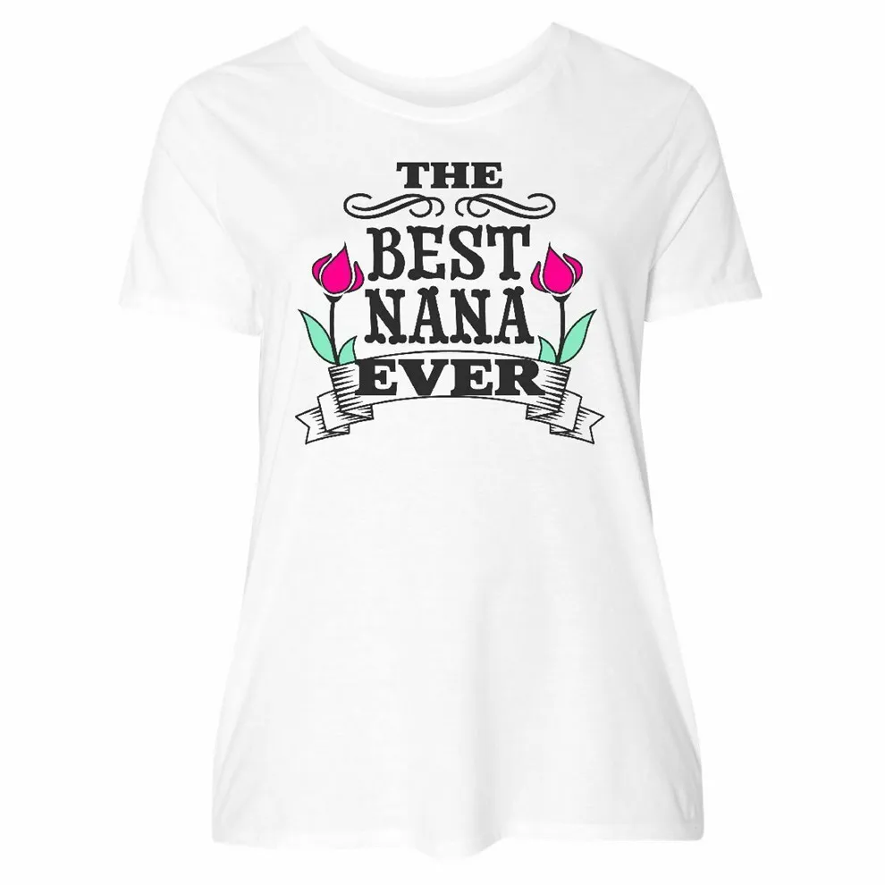 Inktastic/Лучшая Женская футболка Nana Ever размера плюс цветная с цветочным принтом для