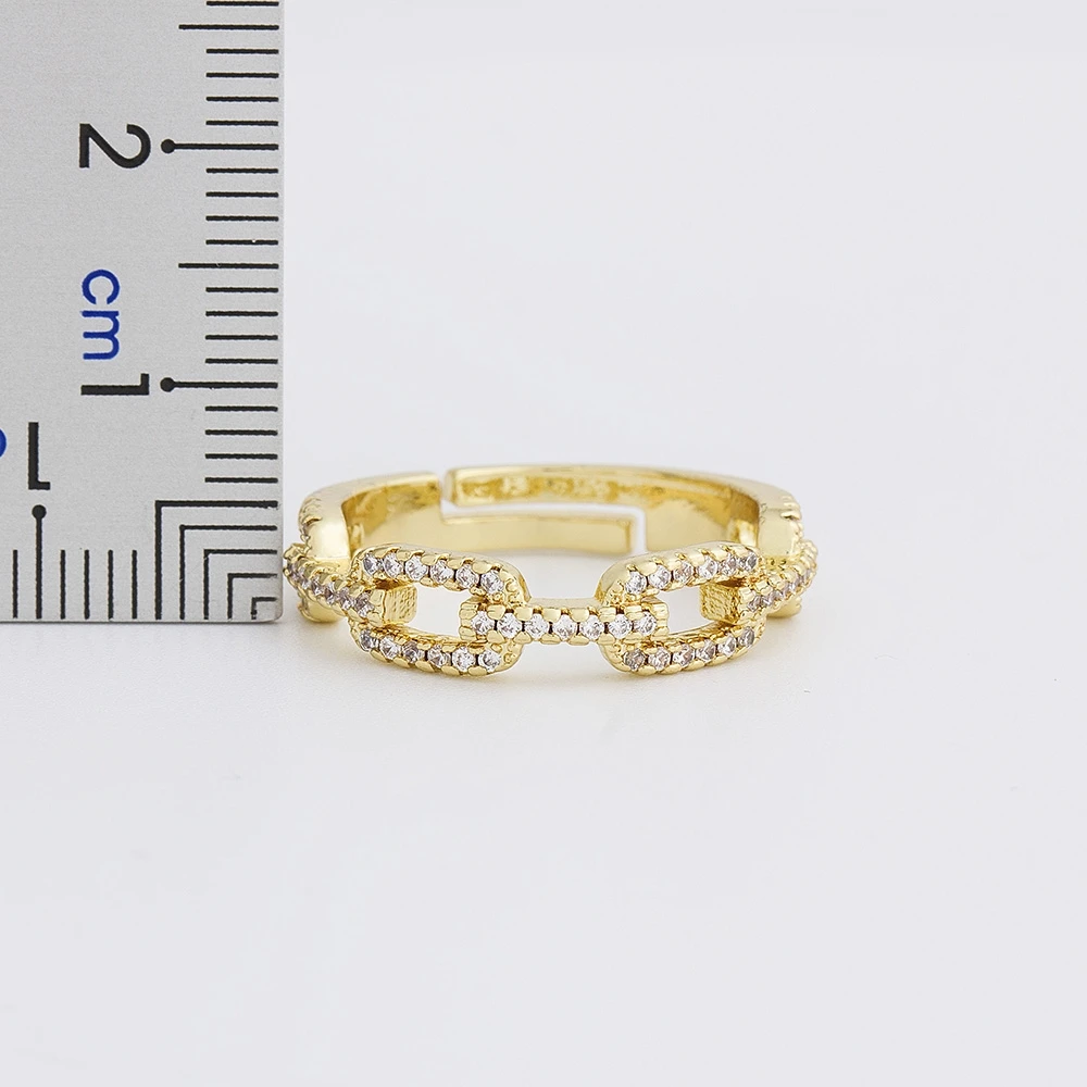 

Fashion Geometric Gold Rings Crystal CZ Stone Copper Adjustable Open Charm Rings For Women Girls Wedding Jewelry Accessories