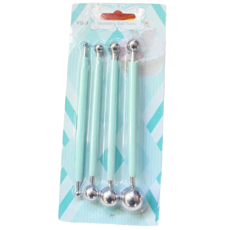 

Baking Utensils 4Pcs Spherical Carving Tools Double Heads Fondant Cake Mold DIY Clay Supplies Clay Shaping Stick Multifunction
