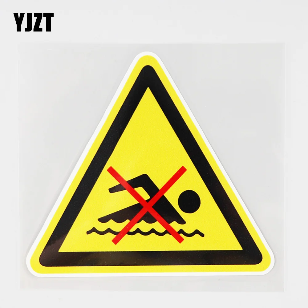 

YJZT 12.4CM×10.9CM Car Sticker Warning No Swimming Zone Sign PVC Decal 12C-0685