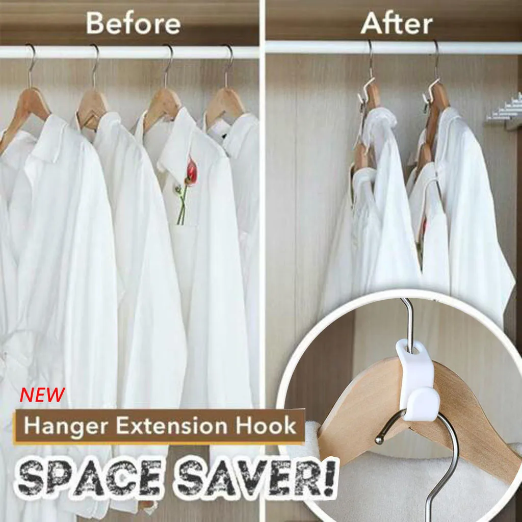 

Closet Hanger Wonder Space Savers Magic Extension Hook Clothing Rack 10pcs Mini Portable Food Sealing Clip Plastic home living