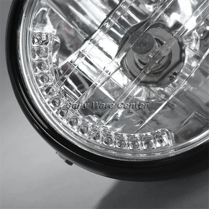 7-дюймовая круглая фара H4 для мотоцикла поворотный сигнал мигающая 35 Вт 12 В желтая