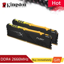 Kingston DDR4 RGB Memory 2666MHz 3200MHz HyperX FURY DDR4 CL15 1.2V DIMM 8GB 16GB Memoria Ram for Desktop