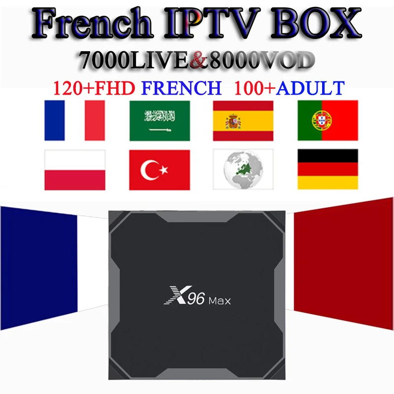 Франция IP tv X96 Max Android tv Box арабский Испания Бельгия Польша Швеция Португалия французский один год IP tv подписка Smart 4k tv Box