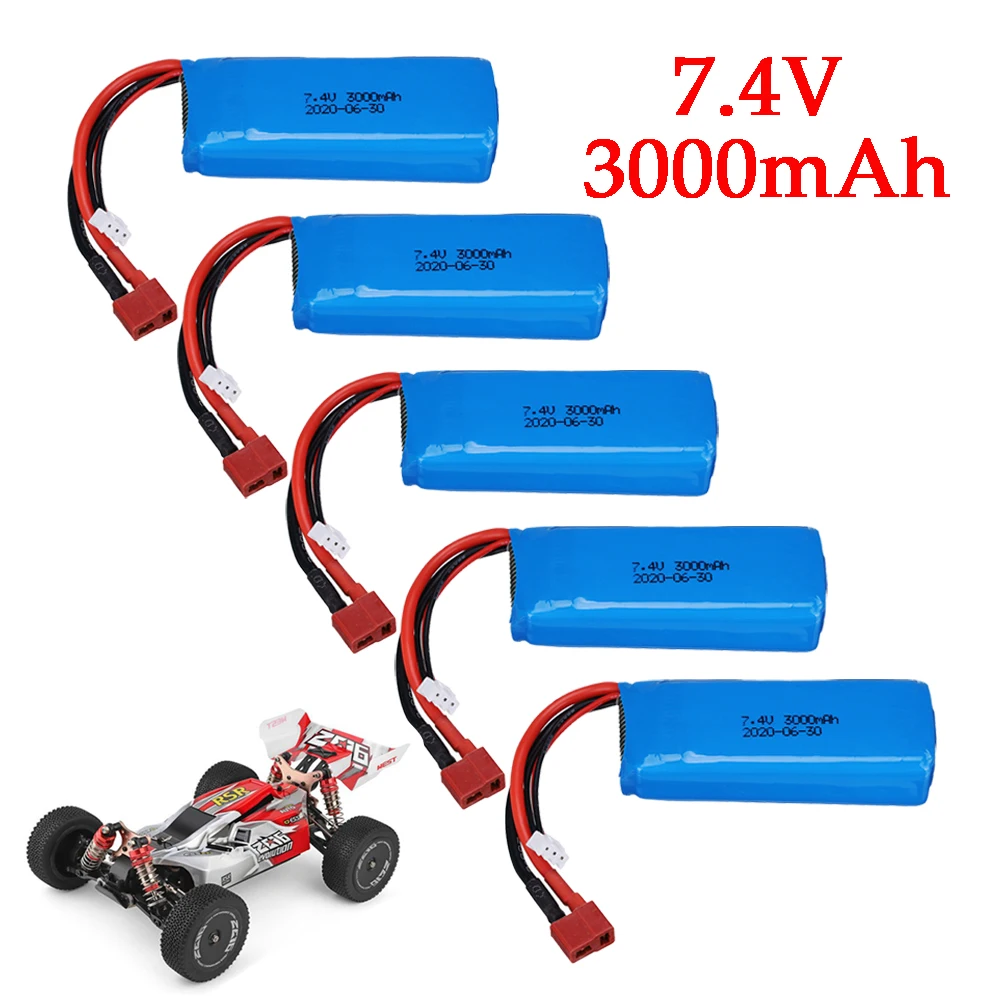 Оригинальный литий-полимерный аккумулятор Wltoys 144001 2s 7 4 V 3000mAh для 104001 124019 12428 RC car