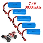 Оригинальный литий-полимерный аккумулятор Wltoys 144001 2s 7,4 в 3000 мАч для Wltoys 104001 124019 12428 обновленная батарея для машинки на радиоуправлении, детали Игрушки 1-5 шт.
