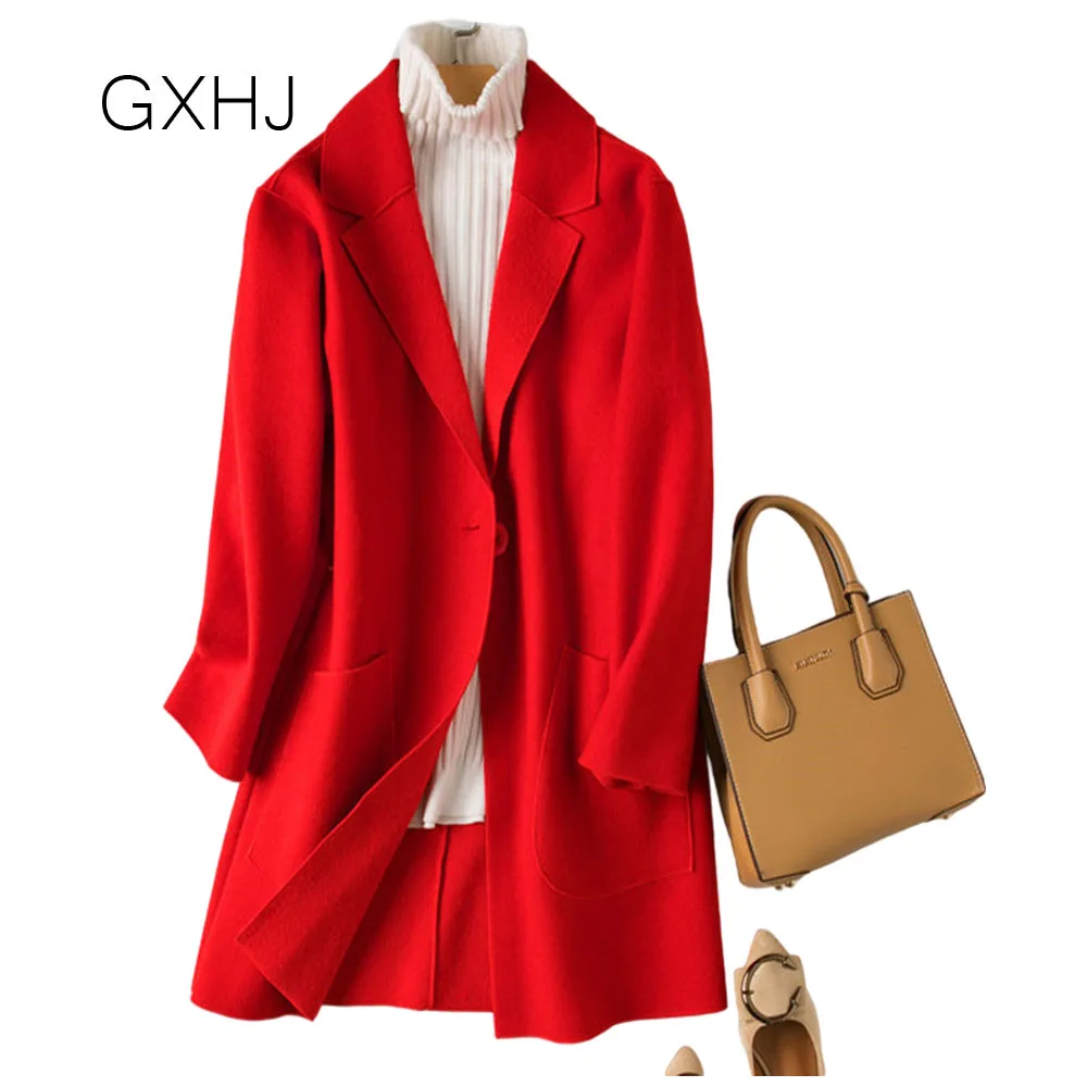 Женские шерстяные верблюжьи Куртки Оверсайз 2021 модное повседневное длинное