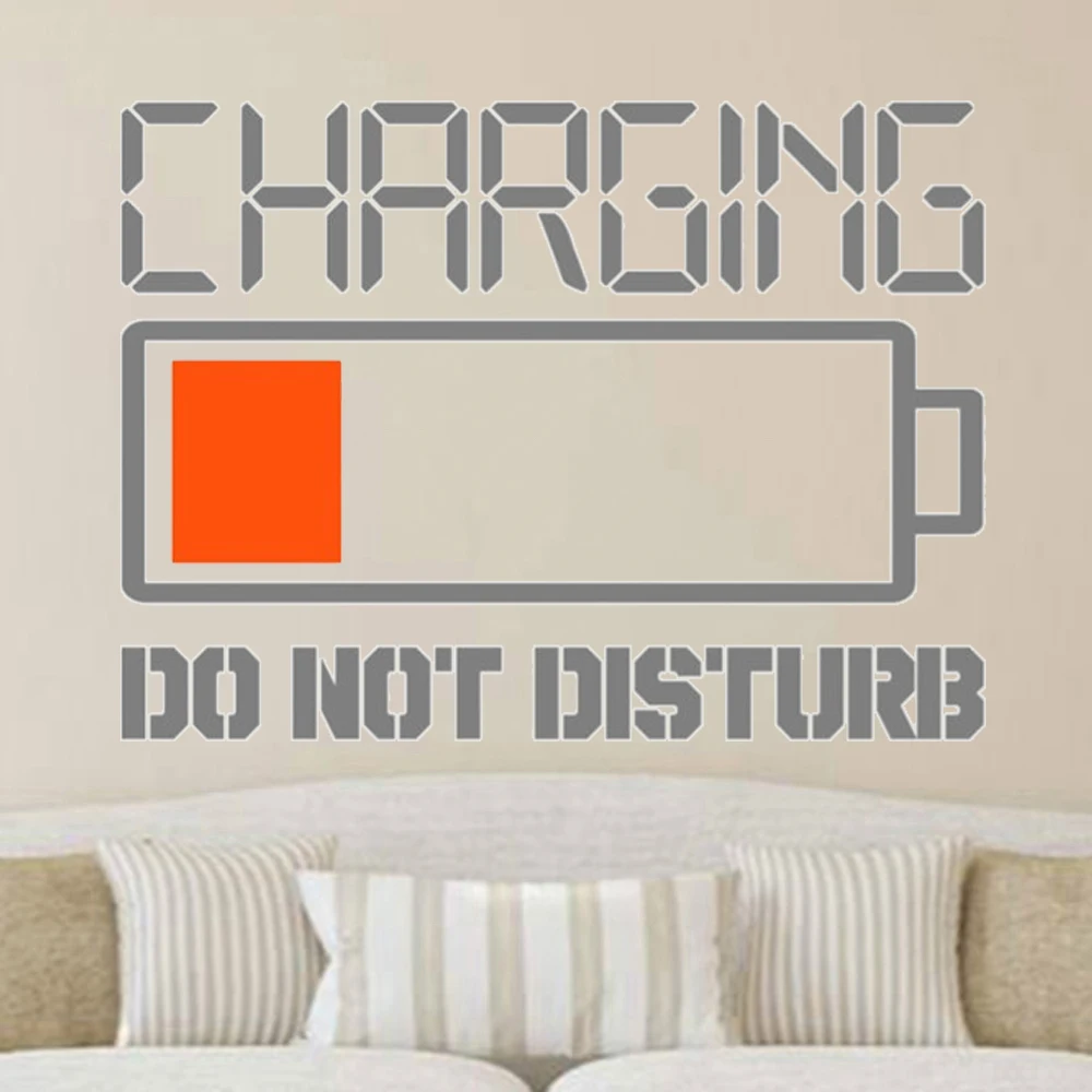 

Charging Do Not Disturb Words Wall Stickers Waterproof Bedroom Den Rest Area Vinyl art Decals Quote Home Decor Poster DW10276