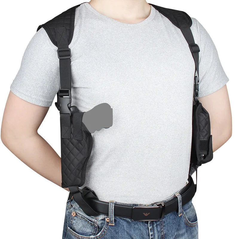 Outdoor Tactical Double Shoulder Armpit Holster Portable Hidden Double Magazine Bag Lightweight Agent Stealth Holster