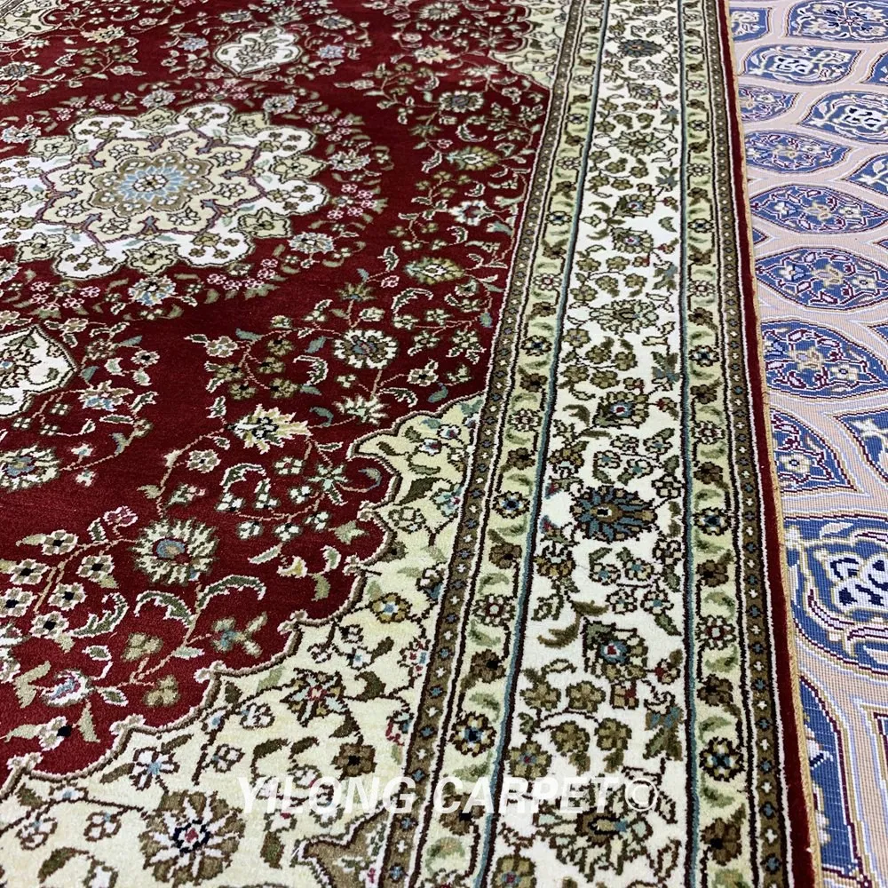 Yilong 3 'x 5' красный Восточный коврик ручной работы из индейки Шелковый