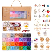 DIY Bracelet Making Kit Beads Toys Beaded Childrens Toy Creative Clay Beads Crafts Making Bracelet Accessories Jewelry Gift Toy