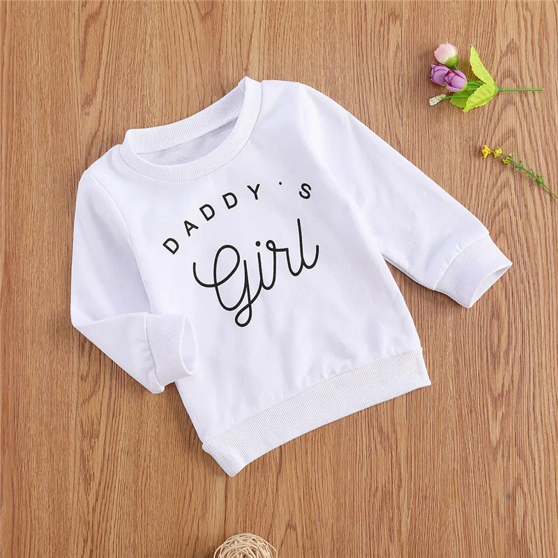 Spring Autumn Baby Girls Sweatshirt Tops Hot Letter Print Long Sleeve Pullover Sweatshirt Outfits Fashion Baby Boy Hoodies 0-3Y
