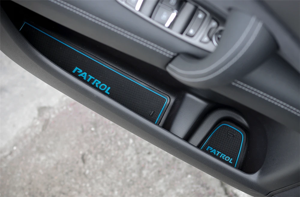 

Rubber Full Set Gate Slot Mat Coaster Water Cup Cover for Nissan Patrol Y26 2017+ Car Accessories Interior Decoration Protector