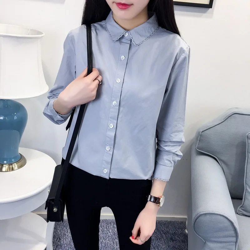 

Chemisier Femme Tops Fashion 2020 Summer Pure Cotton White Shirt Women Long Sleeve Blouse Korean Woman Clothes Roupas Femininas