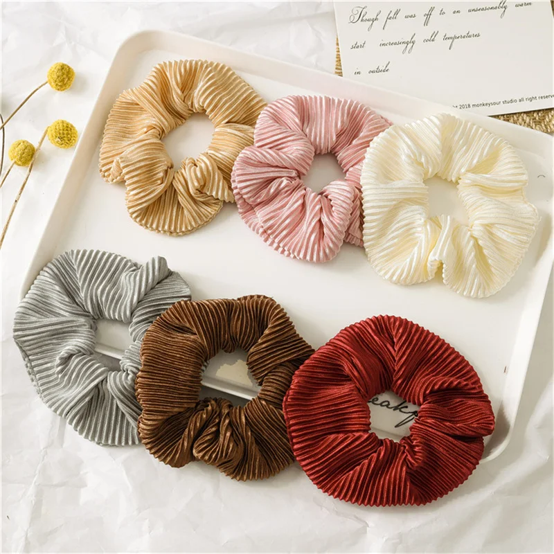 

2pcs/Bag Women Hairband Hair Accessories Solid Color Bows Scrunchies Ponytail Female Scrunchies Elastic Hair Ropes Headwear