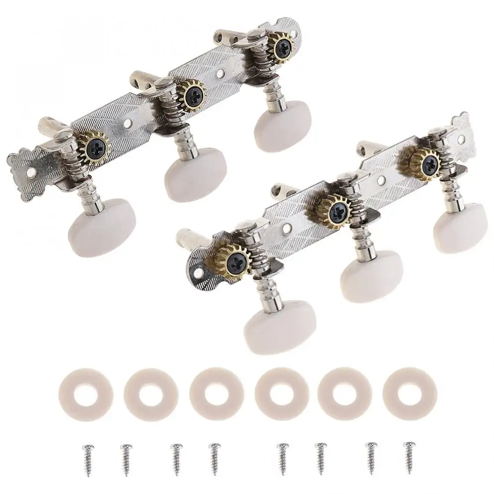 

1pair Guitar Tuning Pegs Keys Machine Heads White Plastic Buttons String Tuners for Classic Guitar Part Musical Instrument