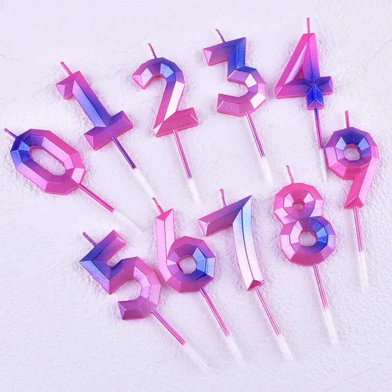 Colorful Number 0-9 Happy Birthday Cake Candles Topper Decor Party Supplies DIY Home Candle | Дом и сад