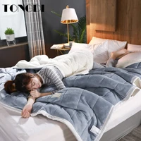 tongdi woolen raschel blanket soft thickened thick warm elegant two tiered fleece luxury for cover sofa bed bedspread winter