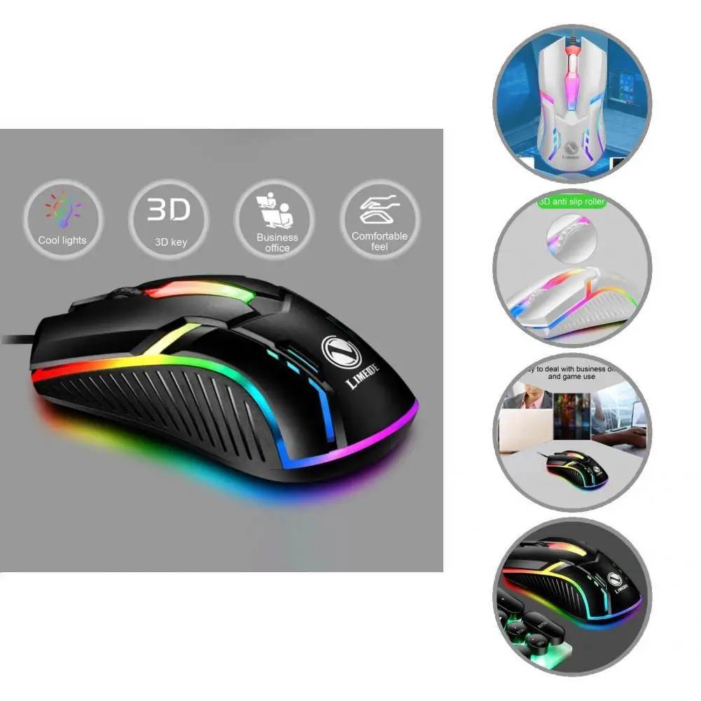 

1200DPI Useful E-Sports USB Wired Mouse 3 Keys Mouse Ergonomic for Gamer