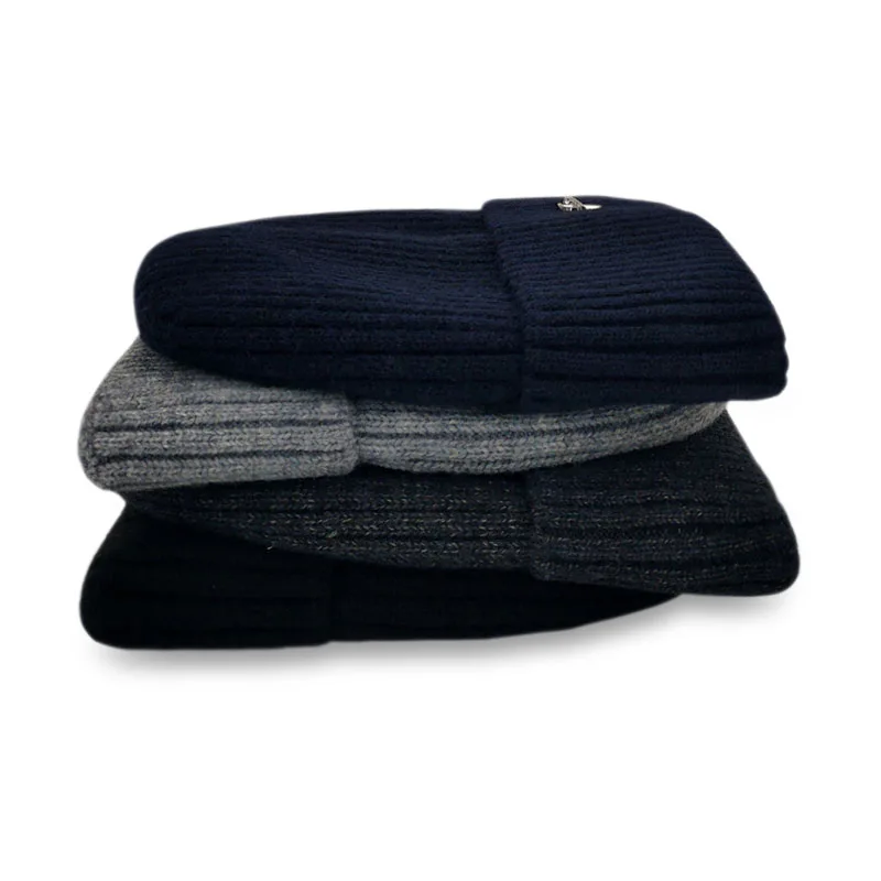

Beanies men's winter knitted hats vertical striped women and men plush fluffy warm fluffy hats