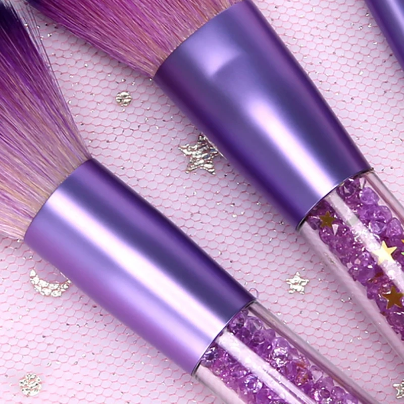 Набор инструментов для макияжа 5 шт./компл. синий золото бриллиант Кристальные