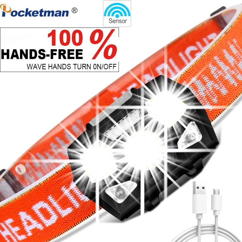 Налобный фонарь с зарядкой от USB 6000 лм|Налобные LED-фонари| |