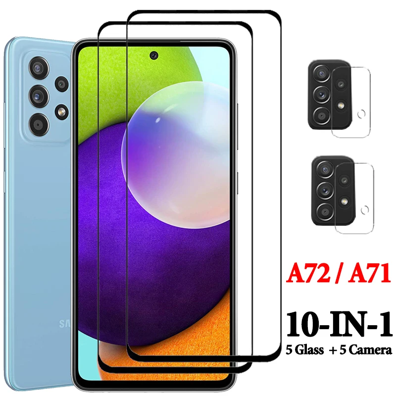 

Screenprotector for Samsung A 72 Full Cover Tempered Glass Galaxy A72 5G Screen Protector Samsung A71 A72 Camera Film samsunga72