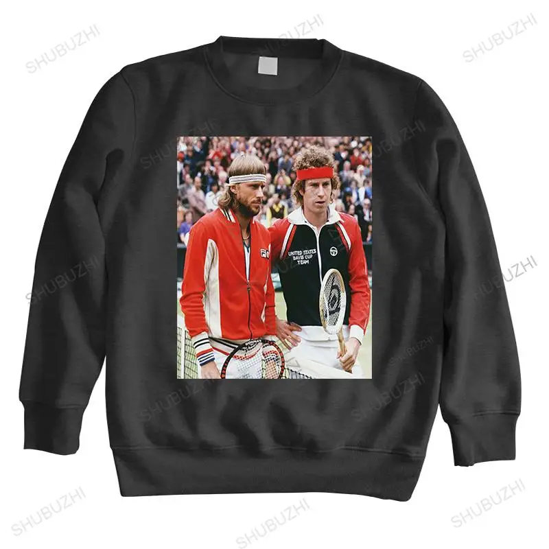 

Толстовка мужская оверсайз с принтом, уличная одежда, худи, Черный свитшот, Джон мэйро, р-н Борг, теннис, унисекс, зимняя