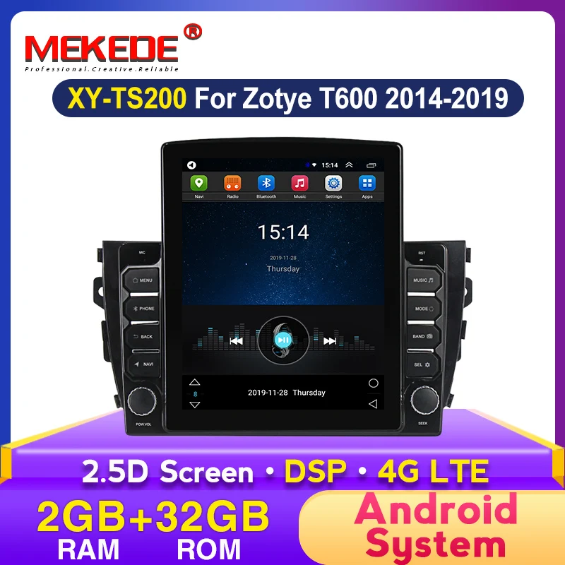 Автомобильный мультимедийный плеер 4G LTE HD Android 9 7 экран Tesla GPS для Zotye T600 2014 2015 2016 2017