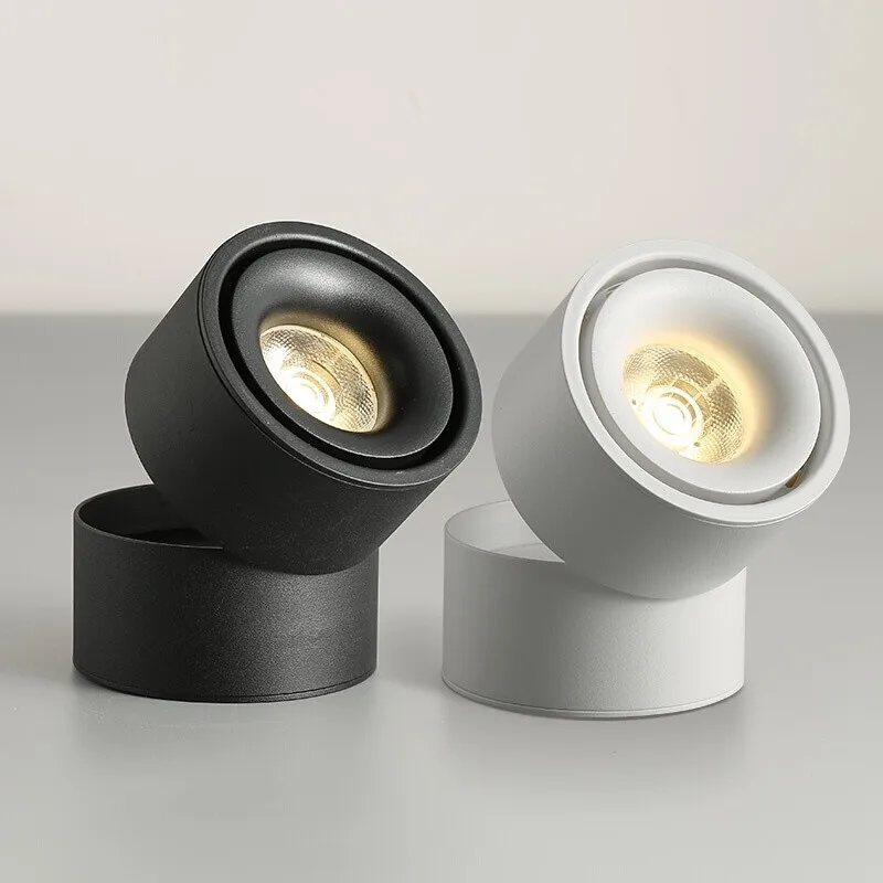 

Dimmable COB Downlights Surface Mounted LED Ceiling Lamps 7W/10W/15W Foldable And 360 Rotatable Background led Spot lights