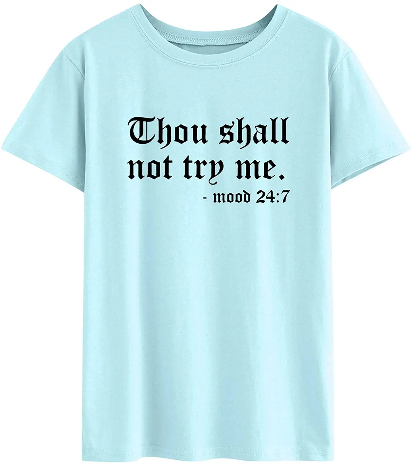 

Women Summer Tops T-shirt Tee Shirt Nlife Thou Shall Not Try Me Oversized Sweatershirt Graphic Tee Shirt for Womens Fall Tops
