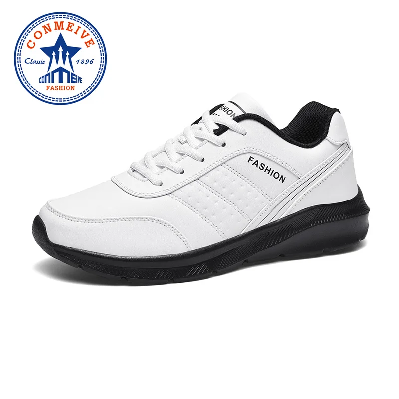 Мягкие кожаные кроссовки мужские легкие Роскошные брендовые на шнуровке