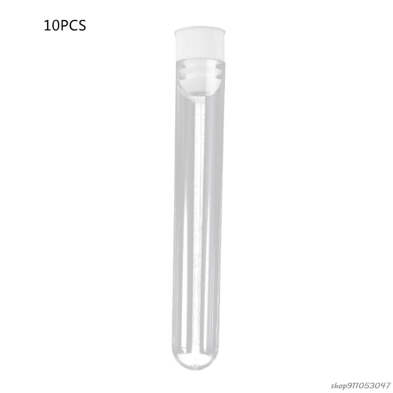 

10Pcs Plastic Test Tubes Lab Test Tool With Screw Cap Transparent 16x100mm F4 21 Dropshipping