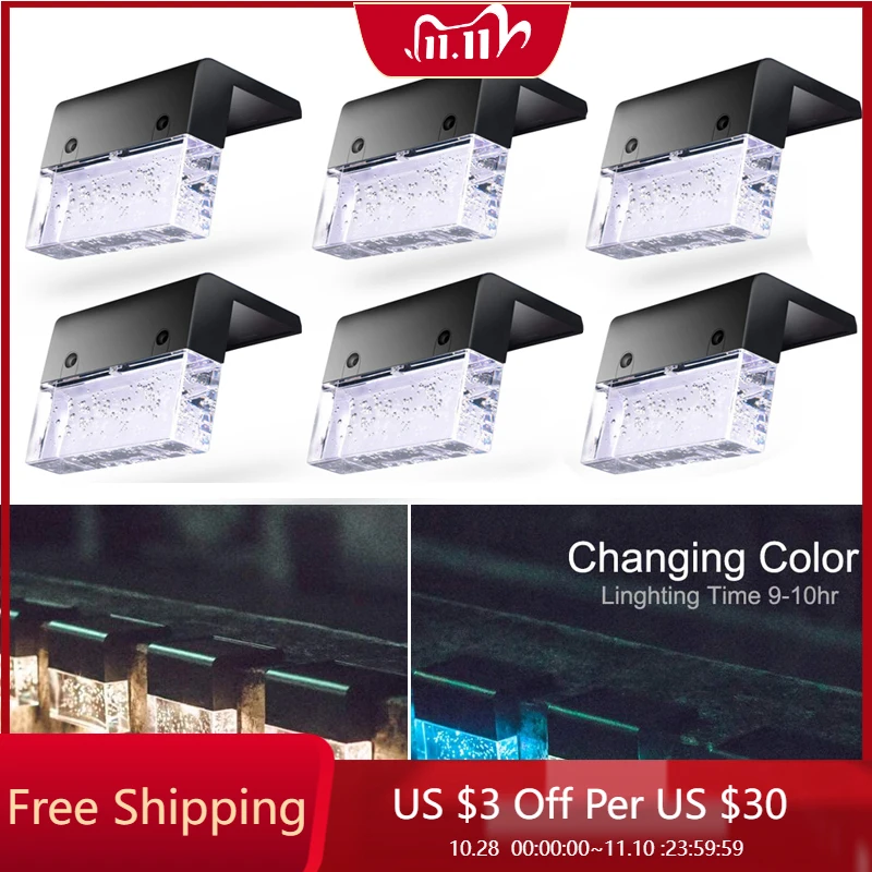 

1/2/4/8pcs LED Solar Lights LED Solar Outdoor Garden Light Waterproof Stair Fence Lamp Decoration for Patio Stairs Garden Yard