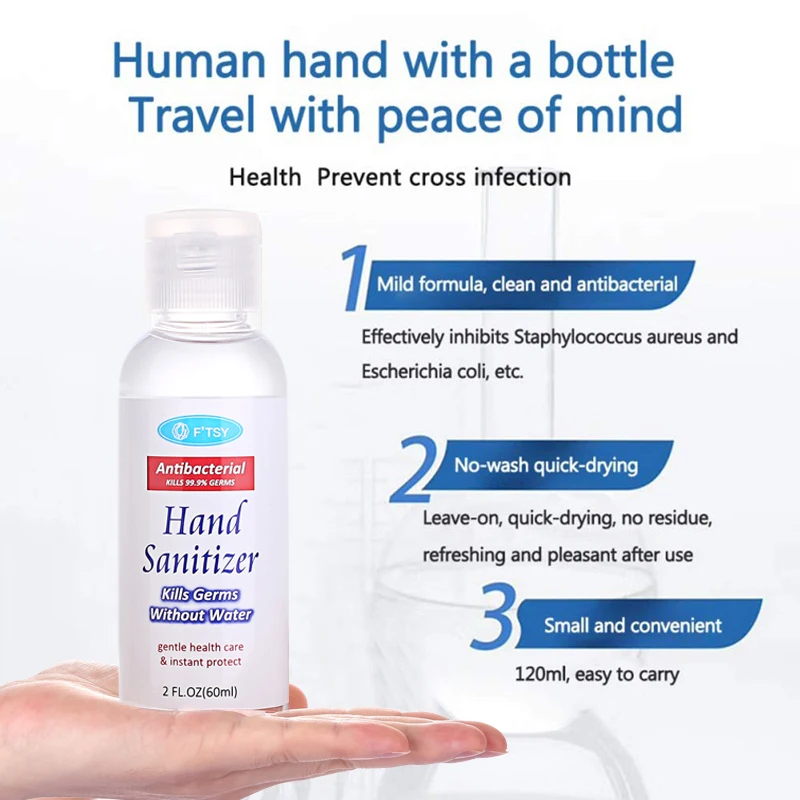 60 мл портативный Дезинфицирующий Гель для рук антибактериальный жидкий