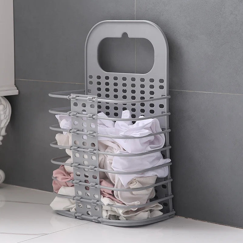 

Punch-free laundry basket wall-mounted storage basket foldable household bathroom storage dormitory laundry basket