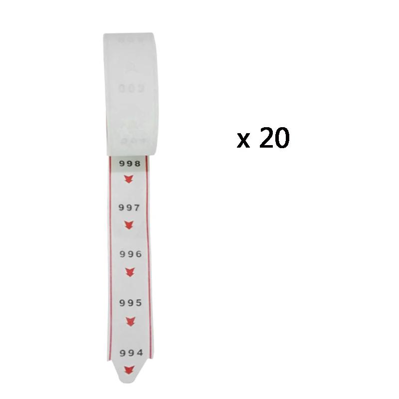only roll (20pcs) 10 комплектов, диспенсер для билетов, система очереди, широко используемая в банке 2/3, цифровой бумажный рулон - Цвет: only roll (20pcs)
