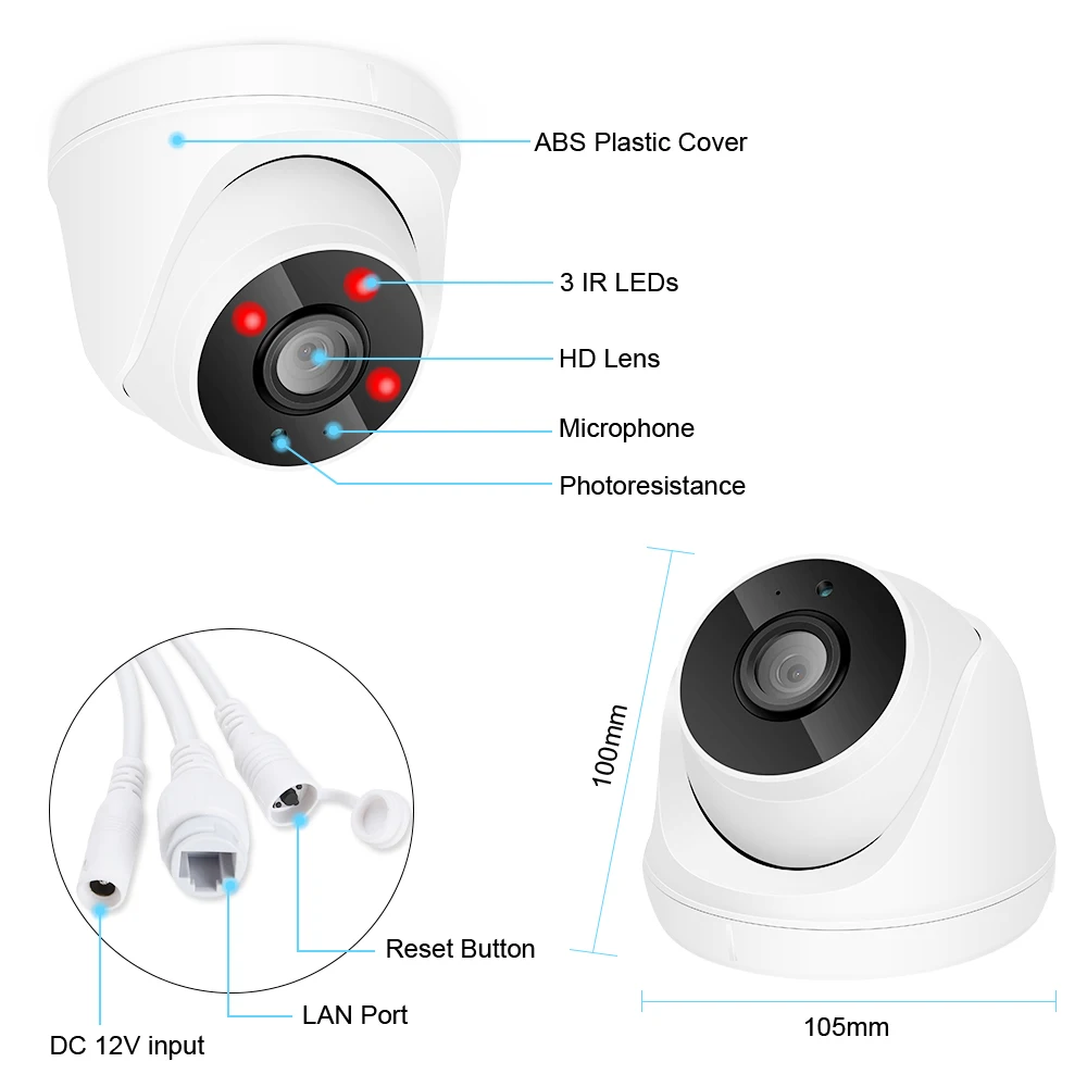 Wifi камера IP 1080P видеонаблюдения домашняя HD двухсторонняя аудио беспроводная