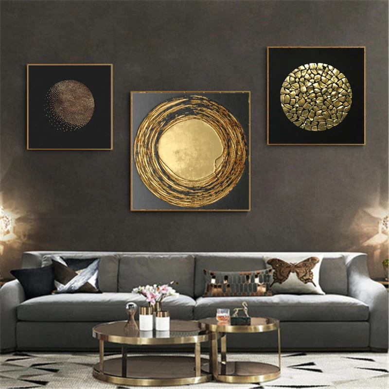 

Nordic Canvas Art Painting Abstract Gold Luxury PostersHome Decor Wall Art Retro Print Living Room Vintage Minimalist Picture
