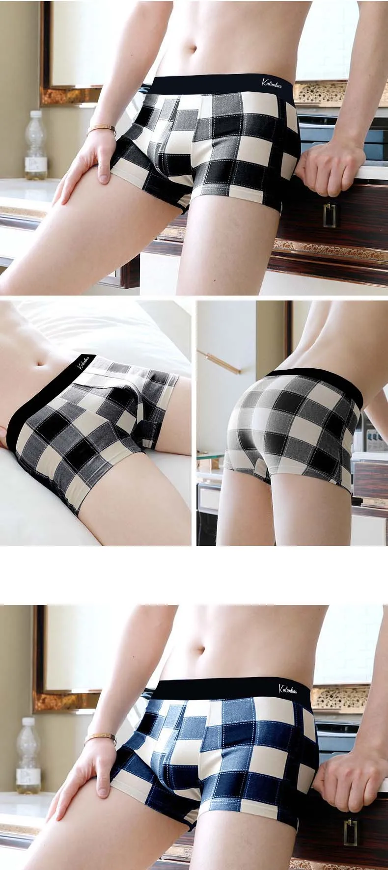 3pcs  Mid waist underpants men's Solid Color PantiesBoxers Large plus size shorts Modal breathable Male  underwear